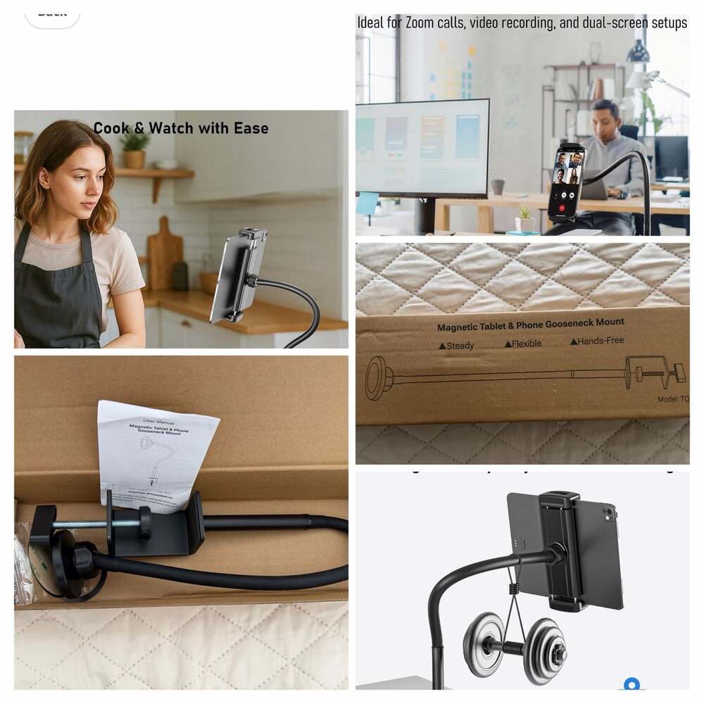 TQ Magnetic Tablet & Phone Gooseneck Mount Black